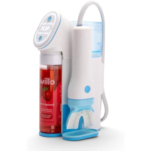 Willo Fully Automatic Kids U-Shaped Electric Toothbrush - 2 Brushing Timers, Deep-Cleans, Technique Free - Berry, Fluoride-Free and Dye-Free (Medium - Kids Ages 8-11 Years)