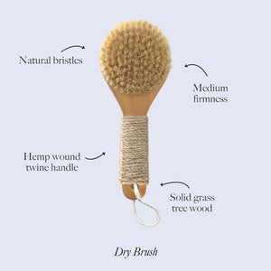 Esker Dry Brush: Skin Exfoliating Full Body Brush for Better Circulation and Energy Flow, Made with Natural Tree Wood, Perfect for Bathing or Shower Routine