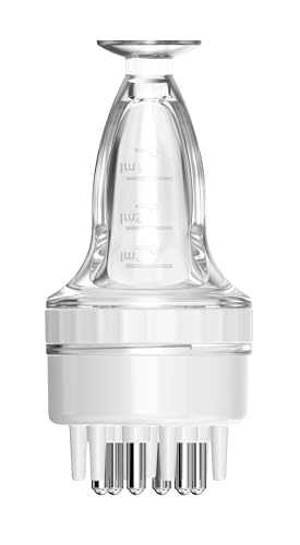 Scalp Massager Comb and Minoxidil Applicator Bottle for Hair Growth, Follicle Care and Thinning Hair Loss Treatment (White)