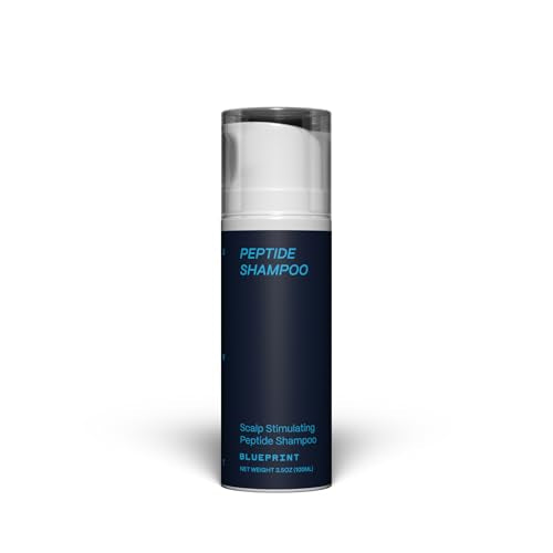 Blueprint Bryan Johnson Peptide Shampoo – 8-Peptide Scalp Treatment with VEGF, Caffeine, Menthol & Arginine – Fragrance-Free & Gentle Formula for Fuller-Looking, Stronger Hair (3.5oz)