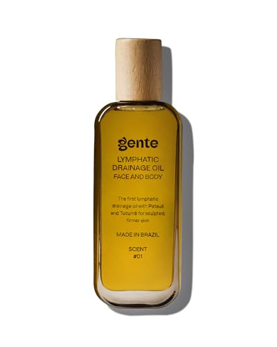 Gente Beauty Lymphatic Drainage Oil, Body Sculpting Formula, Brazilian Oils Blend with Pataua, Coffea Arabica, Mulateiro Extract, 100ml, Scented