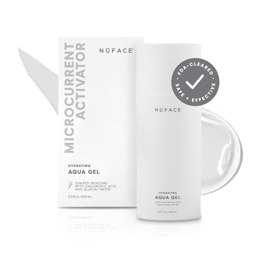 NuFACE Aqua Gel Activator - Microcurrent Conductive Gel & Activator Powered by IonPlex & Hyaluronic Acid to Enhance Results of NuFACE Microcurrent Facial Device - Improves Skin Radiance (3.3 oz)