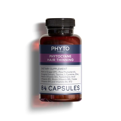PHYTOCYANE Anti-Hair Thinning Dietary Supplement (12-Week Supply), 84 Count (Pack of 1),1 cap per day, Vegan, Lactose-Free, Gluten-Free, No Preservatives