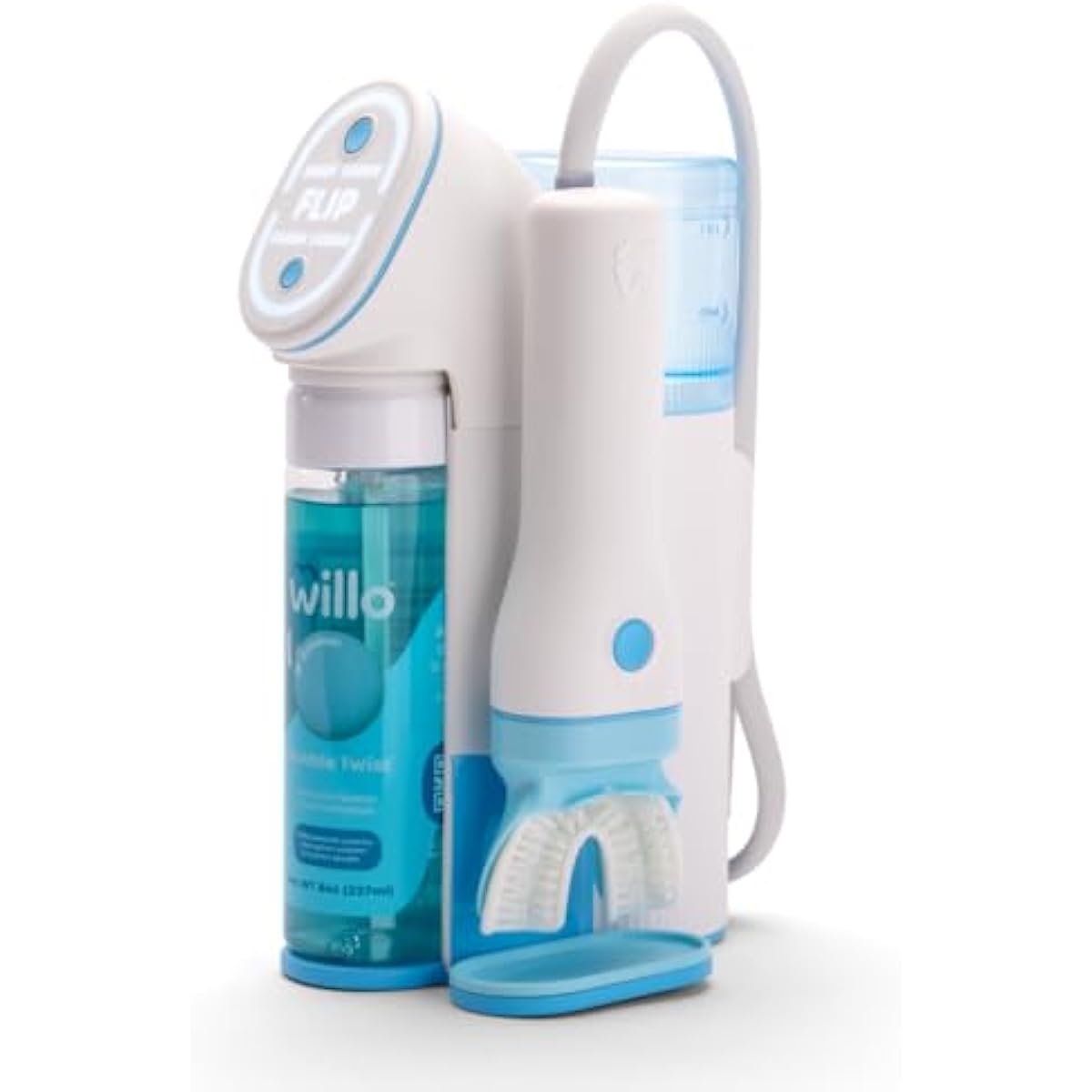 Willo Fully Automatic Kids U-Shaped Electric Toothbrush - 2 Brushing Timers, Deep-Cleans, Technique Free - Bubble, Fluoride-Free and Dye-Free (Small - Kids Ages 5-7 Years)