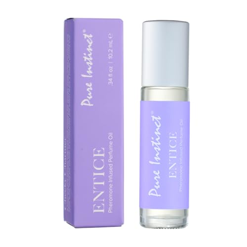 Pure Instinct ENTICE The Original Pheromone Infused Essential Oil Perfume Cologne - For Her Women - TSA Ready (Roll On Bottle 0.34 Fl. Oz./10.2mL)