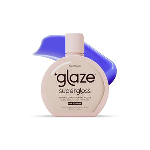 SUPERGLOSS PURPLE TONING GLOSS: Hydrating, toning gloss for blonde, bleached & highlighted hair. Neutralizes yellow tones, boosts shine, conditions in 10 minutes - 6.4 fl oz - Pearl Blonde