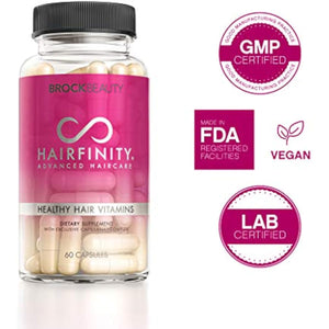 Hairfinity Hair Vitamins - Scientifically Formulated with Biotin, Amino Acids, and a Vitamin Supplement That Helps Support Hair Growth - Vegan - 60 Veggie Capsules (1 Month Supply)