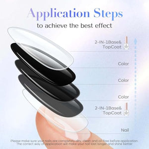 AZUREBEAUTY 2-in-1 Base & Top Coat Nail Polish, Clear Strengthener, Quick-Dry, High-Gloss Shine, Streak-Free, Gentle Formula for Easy At-Home Manicures