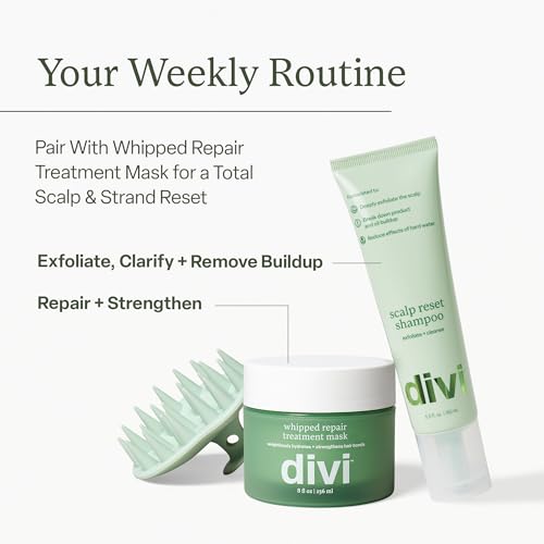 Divi Clarifying Scalp Reset Shampoo and Whipped Repair Treatment Mask Set, Deep Cleansing, Oil Control, Bond Repair, Full Size, 2 Piece Set