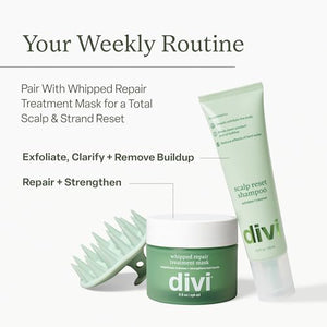 Divi Clarifying Scalp Reset Shampoo and Whipped Repair Treatment Mask Set, Deep Cleansing, Oil Control, Bond Repair, Full Size, 2 Piece Set