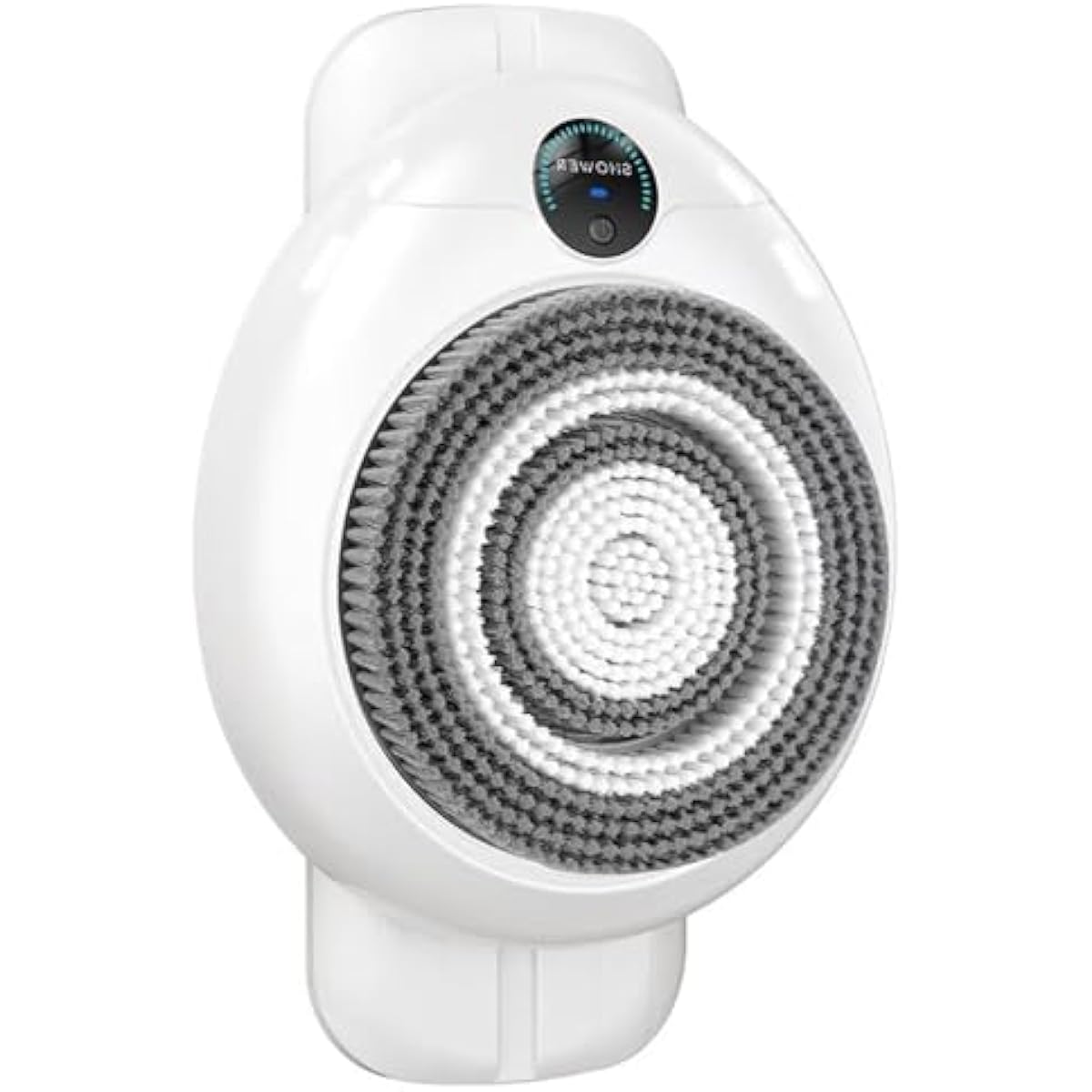 Electric Shower Back Cleaning Brush, Wall-Mounted Hands-Free Automatic Back Washer, 360° Rotating Exfoliating Body Scrubber, IPX7 Waterproof, Magnetic Charging, 3 Replaceable Heads
