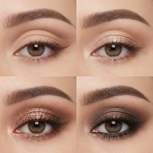 Erinde 9 Colors Mini Eyeshadow Palette, Neutral Brown & Nude Shades Eye Shadow Makeup Palette, Highly Pigmented Matte Shimmer & Glitter Eyeshadow Long Lasting Blendable for Daily Natural Look