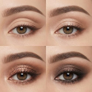 Erinde 9 Colors Mini Eyeshadow Palette, Neutral Brown & Nude Shades Eye Shadow Makeup Palette, Highly Pigmented Matte Shimmer & Glitter Eyeshadow Long Lasting Blendable for Daily Natural Look