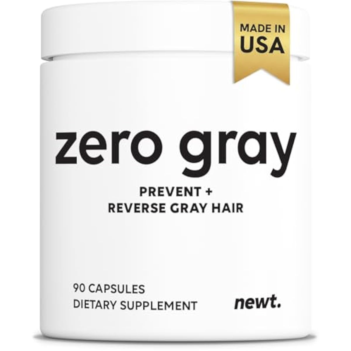 ZERO GRAY™ – Anti Grey Hair Supplements to Reverse Gray Hair Permanently Fast | Restore Natural Color & Prevent Grey Hair Growth | Biotin, Vitamins, Catalase Supplement Men & Women | 90 Capsules