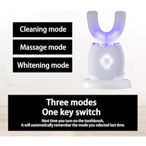 Ultrasonic Toothbrush for Adults Automatic Toothbrush with Soft Bristles Rechargeable Portable 30'' Automatic Timer Wireless Charging Washable for Travel & Home Use (White)