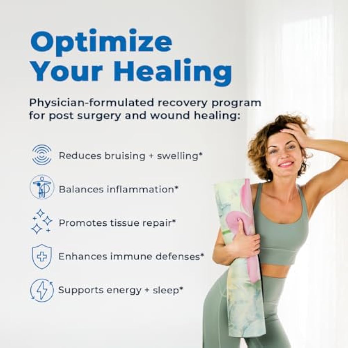 Clinical-Grade Post Surgery Recovery Support Supplement Program, Comprehensive, Physician-Designed Formulation to Support Healing with Vitamins, Minerals, Antioxidants, Bromelain and Quercetin