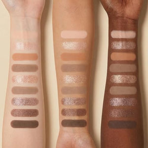 Erinde 9 Colors Mini Eyeshadow Palette, Neutral Brown & Nude Shades Eye Shadow Makeup Palette, Highly Pigmented Matte Shimmer & Glitter Eyeshadow Long Lasting Blendable for Daily Natural Look
