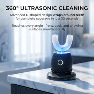 U-Shaped Electric Toothbrush – Comfort-Focused Design with Secure Grip for Daily Oral Hygiene at Home (Black)