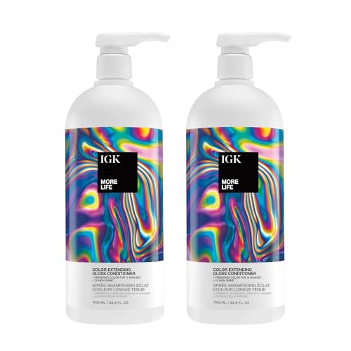 IGK MORE LIFE Color Extending Conditoner Liter – Sulfate-Free Shampoo for Color-Treated Hair – Protects, Hydrates & Extends Color