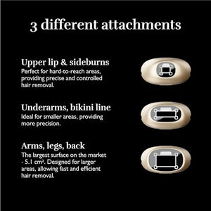 Silk'n 7 IPL Laser Hair Removal Device for Women and Men with Rotating Head, Painless Permanent Hair Reduction at Home for Face and Body in 7 Mins, 3 Smart Attachments and Automatic Skin Sensor, Gold