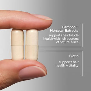 ACT+ ACRE Thick + Full Hair Capsules | Supplement for Thicker, Fuller Looking Hair | Bamboo, Horsetail, Biotin, Vitamin C | Strengthens Roots, Vegan, Gluten-Free, Mint Essenced | 60ct