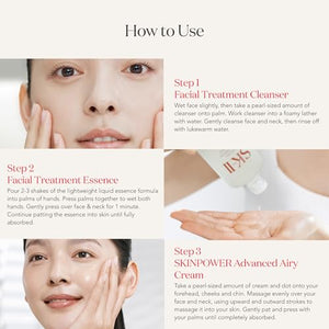 Youth Essentials Skin Care Set - Includes Facial Cleanser, Facial Essence & SKINPOWER Face Cream - Anti Aging Skin Care Set to Reduce Fine Lines & Improve Uneven Texture (3 Count)