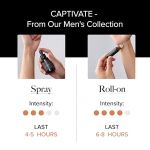 Pure Instinct CAPTIVATE The Original Pheromone Infused Essential Oil Perfume Cologne - Men's Collection - TSA Ready (Roll On Bottle 0.34 Fl. Oz./10.2mL)