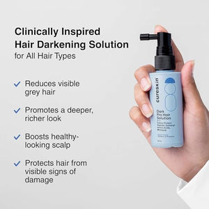 Cureskin Anti Gray Hair Serum | Gradually Reduces Gray Hair on Head & Beard Without Dye | Restores Natural Hair Colour in 4 months with Peptide-52, Acetyl Tyrosine & Larix Extract (2 Months Supply)