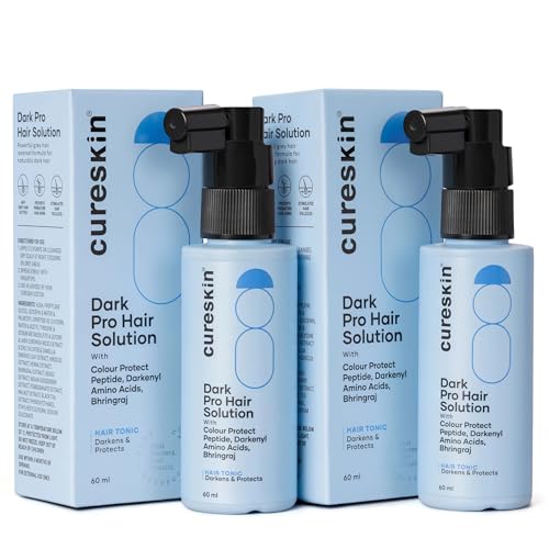 Cureskin Anti Gray Hair Serum | Gradually Reduces Gray Hair on Head & Beard Without Dye | Restores Natural Hair Colour in 4 months with Peptide-52, Acetyl Tyrosine & Larix Extract (2 Months Supply)