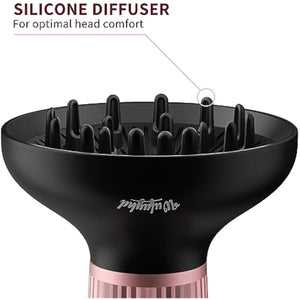 Diffuser Hair Dryer for Curly Hair with Ceramic Technology, Lightweight Elegance, 2-in-1, Gifts for Her, Reduces Frizz, Enhances Curls, Volumizes, Portable Hair Dryer, ALCI Safety Plug