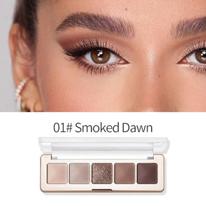 Neutral Nude Brown Eyeshadow Palette–Beige, Cool Taupe, Bronze Gold Shimmer, Cocoa Brown, High-Pigment Blendable Long-Lasting Eye Shadow and Contour Palette for Daily Soft Glam Makeup for Mature Eyes