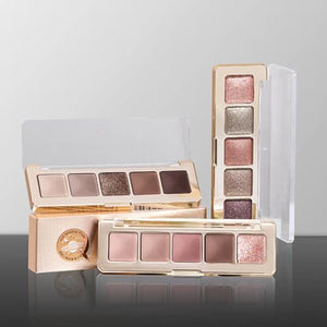 Neutral Nude Brown Eyeshadow Palette–Beige, Cool Taupe, Bronze Gold Shimmer, Cocoa Brown, High-Pigment Blendable Long-Lasting Eye Shadow and Contour Palette for Daily Soft Glam Makeup for Mature Eyes