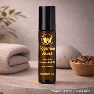 WagsMarket Egyptian Musk Oil, Choose from Roll On to 0.33oz - 4oz Glass Bottle, (0.33oz Roll On)