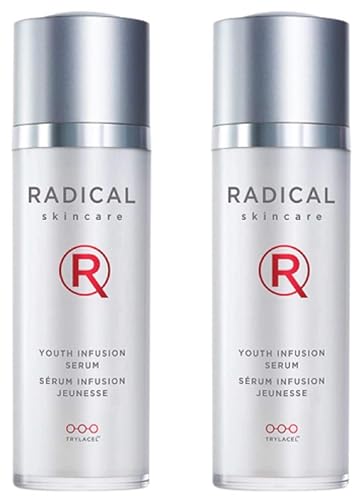 Radical Skincare Youth Infusion Serum - Evens Skin Tone, Reduces Fines Lines & Wrinkles - Hydrates & Smooths Skin - For All Skin Types Including Sensitive Skin - Paraben Free (1 fl oz, 2 Pack)
