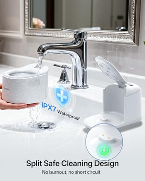 30W Ultrasonic Retainer Cleaner Machine,IPX7 Waterproof Dental Cleaning Pod,45kHz Denture Dome With UV Light,3 Modes, Digital Timer for Night Guard, Mouth Guard, Braces with 230ml Tank(Grey)