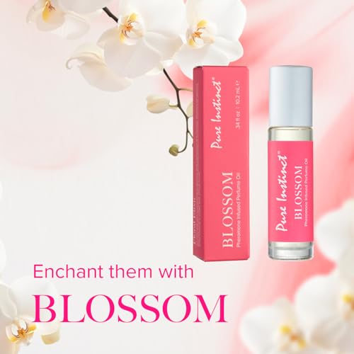 Pure Instinct BLOSSOM The Original Pheromone Infused Essential Oil Perfume Cologne - For Her Women - TSA Ready (Roll On Bottle 0.34 Fl. Oz./10.2mL)