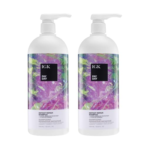 IGK Pay Day Shampoo Liter – Moisturizing Shampoo for Dry, Damaged, or Chemically Treated Hair