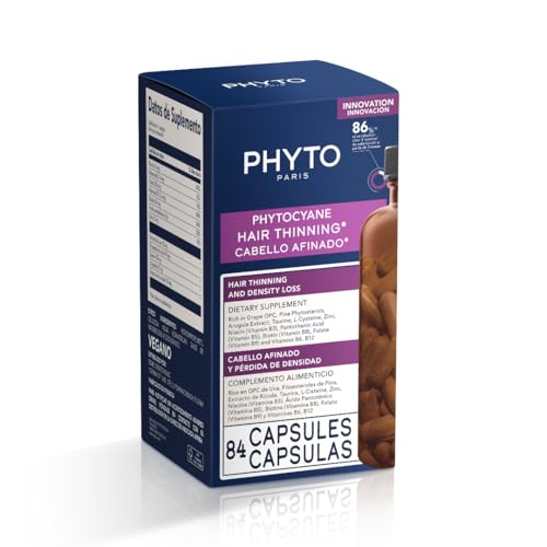 PHYTOCYANE Anti-Hair Thinning Dietary Supplement (12-Week Supply), 84 Count (Pack of 1),1 cap per day, Vegan, Lactose-Free, Gluten-Free, No Preservatives