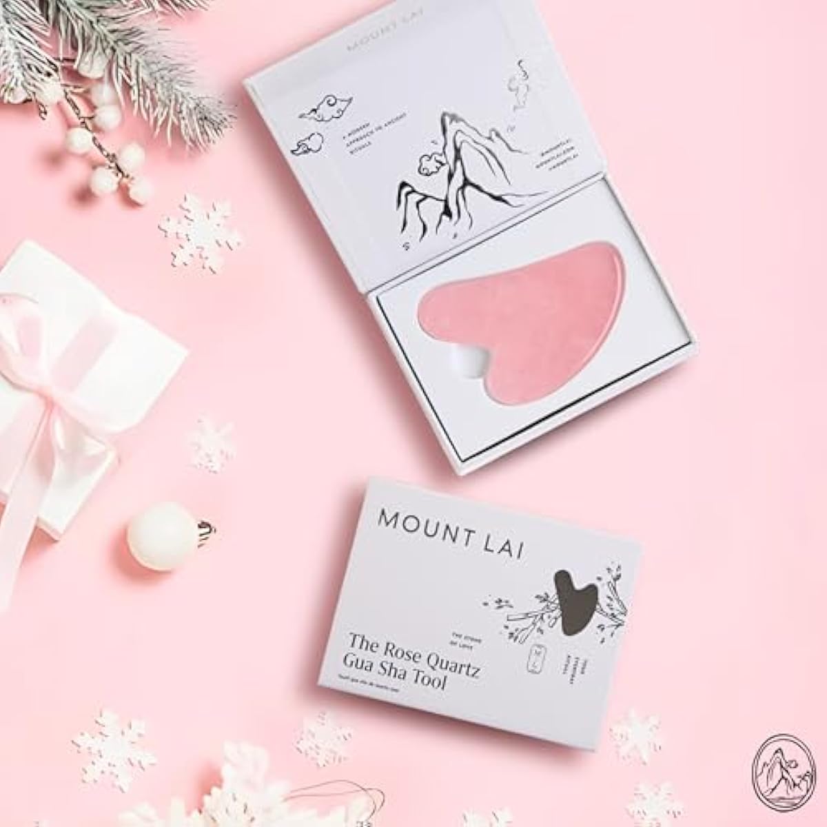 Mount Lai Rose Quartz Gua Sha Facial Tool – The Stone of Graceful Radiance – 100% Genuine Rose Quartz Stone Face Sculpting Tool for Lymphatic Drainage, Puffiness Reduction & Graceful Beauty