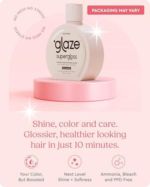 SUPERGLOSS PURPLE TONING GLOSS: Hydrating, toning gloss for blonde, bleached & highlighted hair. Neutralizes yellow tones, boosts shine, conditions in 10 minutes - 6.4 fl oz - Pearl Blonde