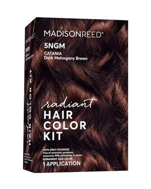 Madison Reed Radiant Hair Color Kit - 5NGM Dark Cinnamon Brown with Gold Mahogany Tones (Catania Brown), Dimensional Gray Hair Blending Permanent Hair Dye, PPD-Free & Ammonia-Free, 1 Pack