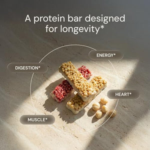 Blueprint Bryan Johnson Macadamia Nut Protein Bar - 9G Plant Protein - Healthy Fats - Supports Muscle Growth - Low Carb & Sugar - Natural Ingredients - Vegan Keto Snack (Raspberry - 12 Pack)