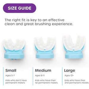 Willo Fully Automatic Kids U-Shaped Electric Toothbrush - 2 Brushing Timers, Deep-Cleans, Technique Free - Berry, Fluoride-Free and Dye-Free (Medium - Kids Ages 8-11 Years)