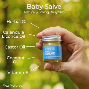 Baby Salve, Diaper Balm Ointment with Organic Coconut Oil, Natural Baby Cream with Calendula, 1 oz Travel Size, Ora's Amazing Herbal