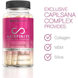 Hairfinity Hair Vitamins - Scientifically Formulated with Biotin, Amino Acids, and a Vitamin Supplement That Helps Support Hair Growth - Vegan - 60 Veggie Capsules (1 Month Supply)