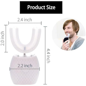 Ultrasonic Toothbrush for Adults Automatic Toothbrush with Soft Bristles Rechargeable Portable 30'' Automatic Timer Wireless Charging Washable for Travel & Home Use (White)
