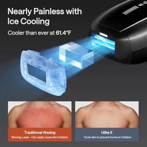 Ulike X IPL Hair Removal Device, Laser Hair Removal with Ice-Cooling, Dual Lights & Skin Senor for Nearly Painless & Long-Lasting Hair Removal, 3 Modes Tailored for Stubborn Hair, Gift for Smooth Skin