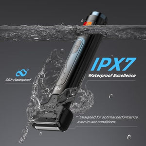 Back Shaver for Men, Ultra-Wide 2" T-Shaped Head, Travel Case, LED 4 in 1 Mens Back Shaver Rechargeable with Long Handle, Safety Lock, IPX7, Multi-Functional Back Trimmer for Men, (Flat Black)