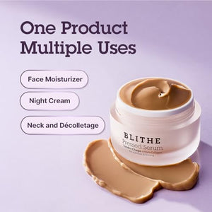 BLITHE Pressed Serum Tundra Chaga With Peptide & Collagen | Korean Moisturizer | Anti Aging Cream & Skin Tightening Cream for Face | Formula for an Instant Face Lift, 1.68 fl oz