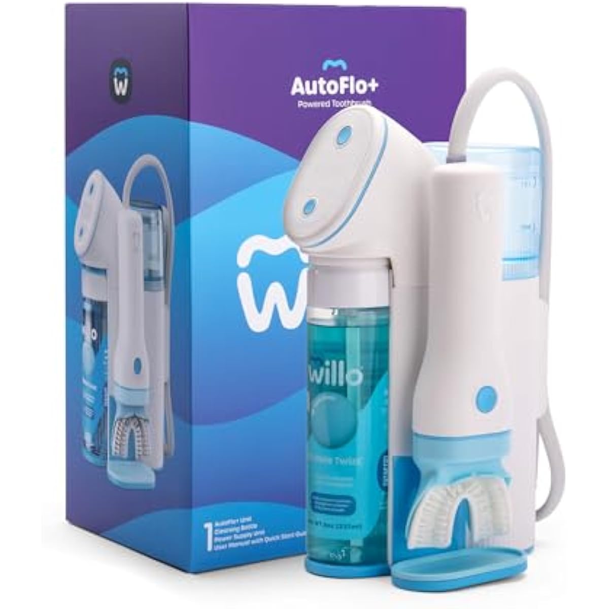 Willo Fully Automatic Kids U-Shaped Electric Toothbrush - 2 Brushing Timers, Deep-Cleans, Technique Free - Bubble, Fluoride-Free and Dye-Free (Small - Kids Ages 5-7 Years)